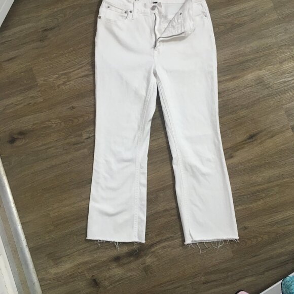 J. Crew white Demi Boot crop distressed jeans size 30 - Picture 3 of 7